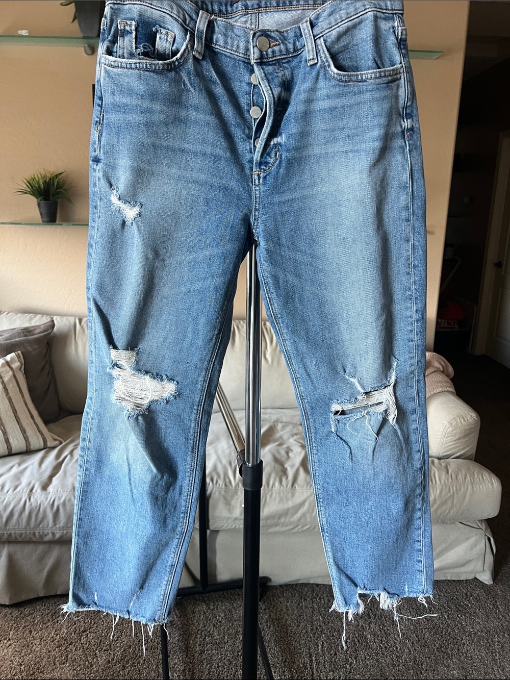 Joe's Jeans Light Blue Distressed Boyfriend Jeans